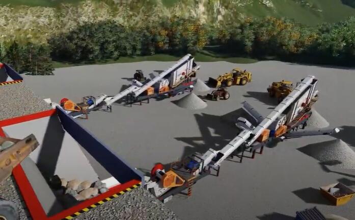 Xingaonai Double line mobile crushing station 3D simulation animation